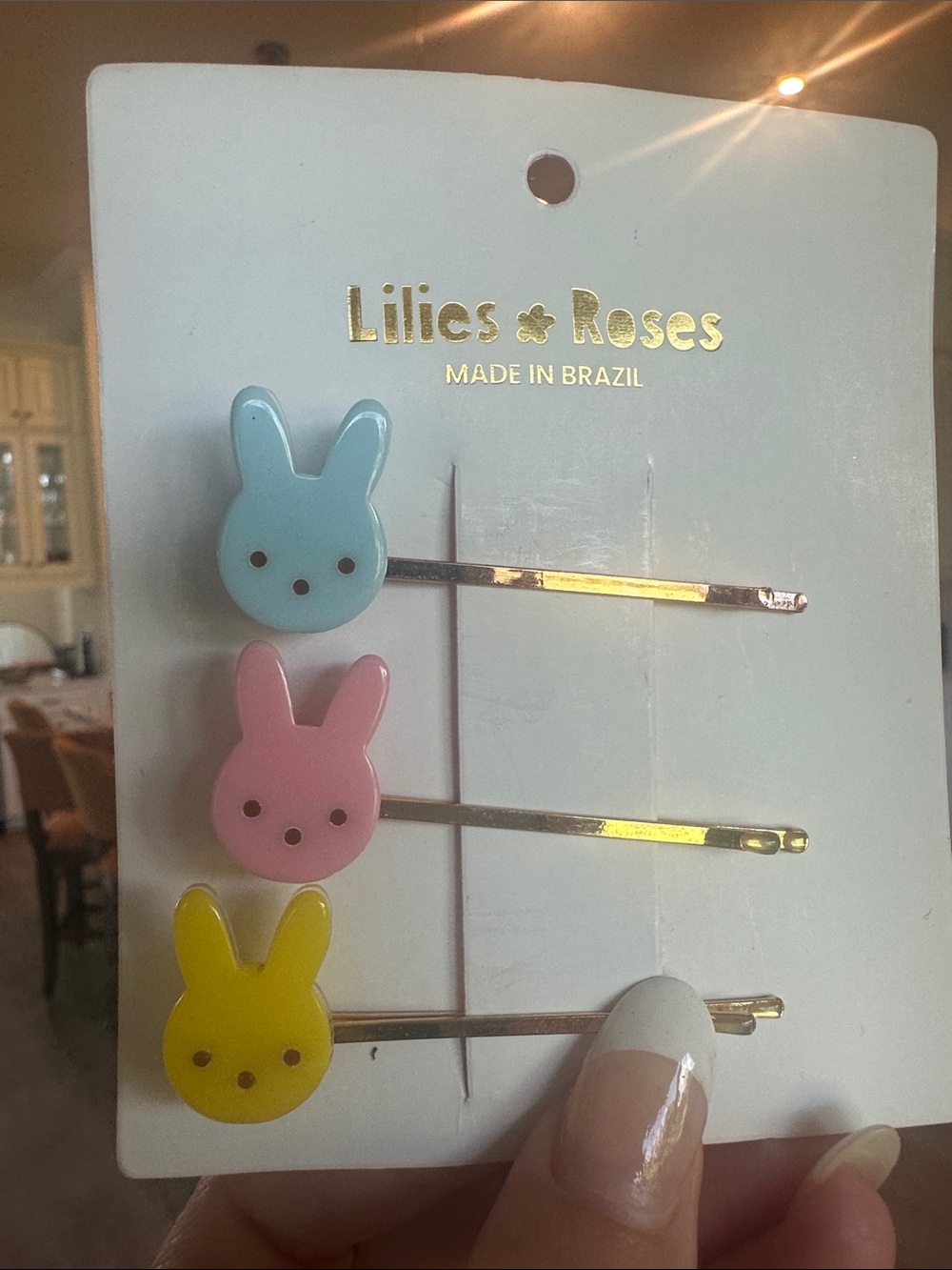 Pastel Bunny Hair Clips - Blue, Pink & Yellow